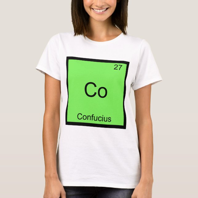 Co - Confucius Funny Chemistry Element Symbol Tee (Front)