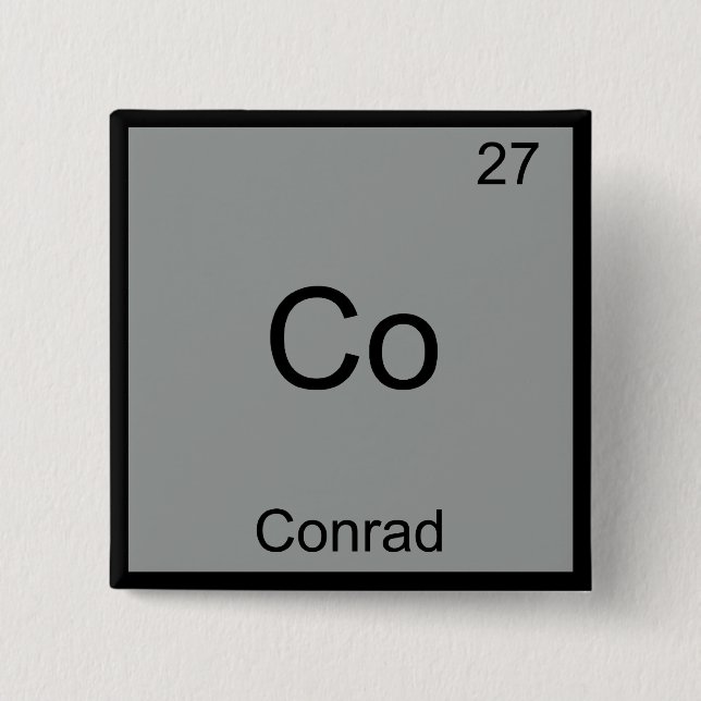 Co - Conrad Funny Chemistry Element Symbol T-Shirt 2 Inch Square Button (Front)