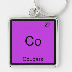 Co - Cougars Funny Element Chemistry Symbol Tee Keychain