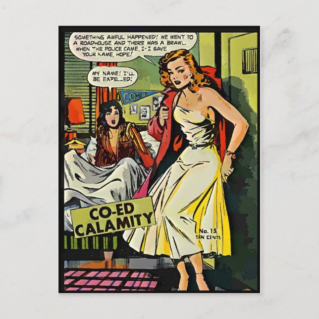 Co Ed Calamity Postcard (Front)