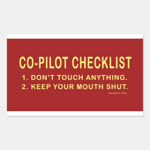 Co-Pilot Checklist: Stickers