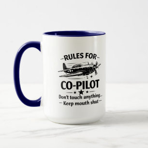 Co-Pilot Rules WWII Plane Humor Tee Mug
