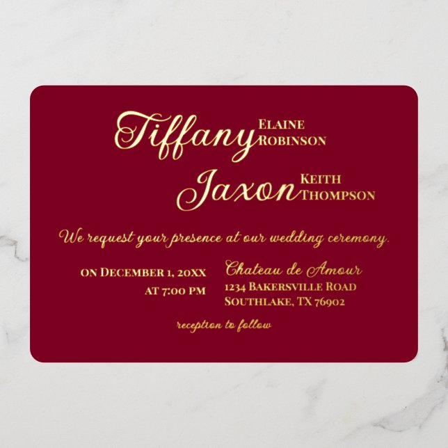 Co-Starring Burgundy Wedding Real (Front)