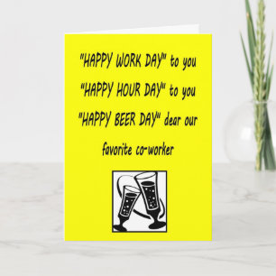 Co-worker birthday Happy Beerday greeting card
