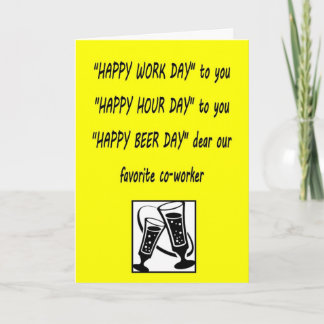 Co-worker birthday Happy Beerday greeting card
