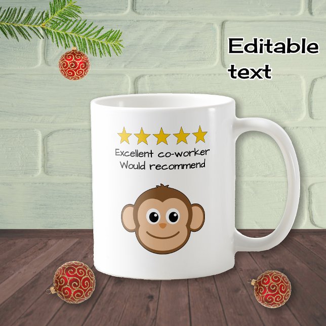 Co-worker custom text monkey face coffee mug (Creator Uploaded)