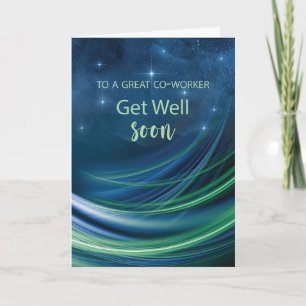 Co-Worker Get Well Business Navy and Green Curved  Card
