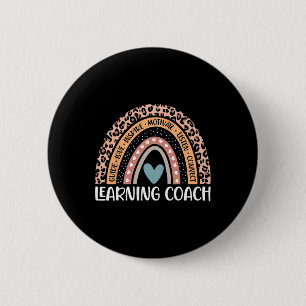 Coach 100th Day Of School Learning Teacher Rainbow 2 Inch Round Button