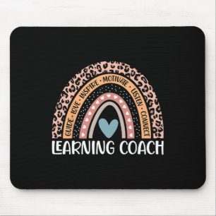 Coach 100th Day Of School Learning Teacher Rainbow Mouse Pad