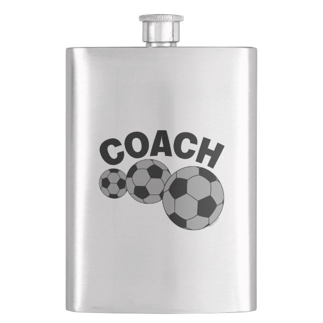 Coach 3 Soccer Balls Hip Flask (Front)