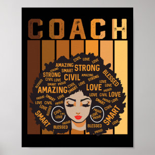 Coach Afro African American Women Black History Mo Poster