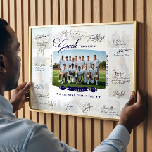 Coach Appreciation Collage Football Team Signature