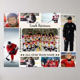Coach Appreciation Photo Collage Team Poster