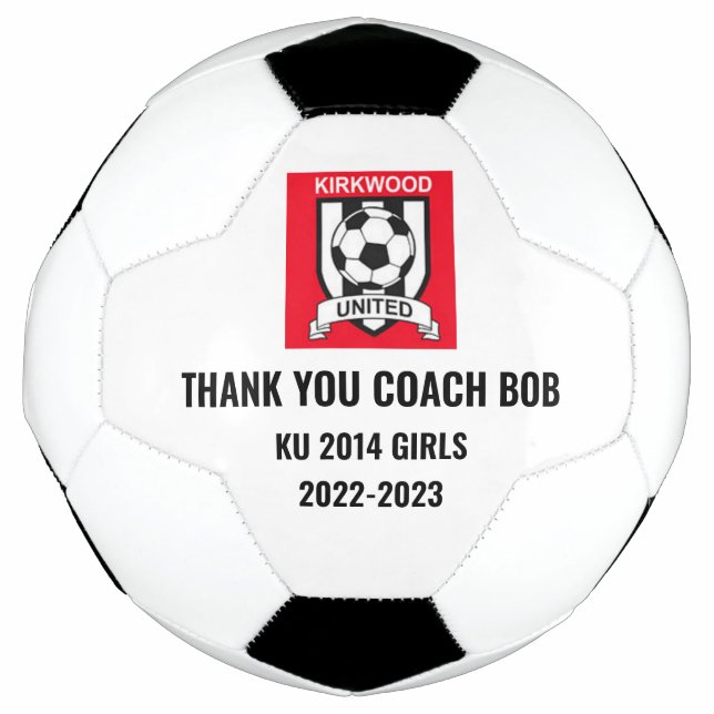 Coach Appreciation Thank You Logo Soccer Ball (Front)