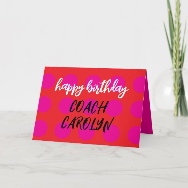 Coach Birthday Card, Personalized Card for Coaches (Front)
