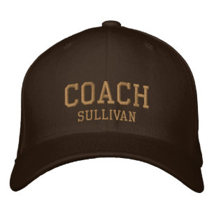 Coach Custom Name Embroidered Hat - Brown & Gold