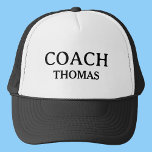 Coach Custom Name Typography Personalized Trucker Hat<br><div class="desc">Coach Custom Name Typography Personalized Trucker Hat</div>