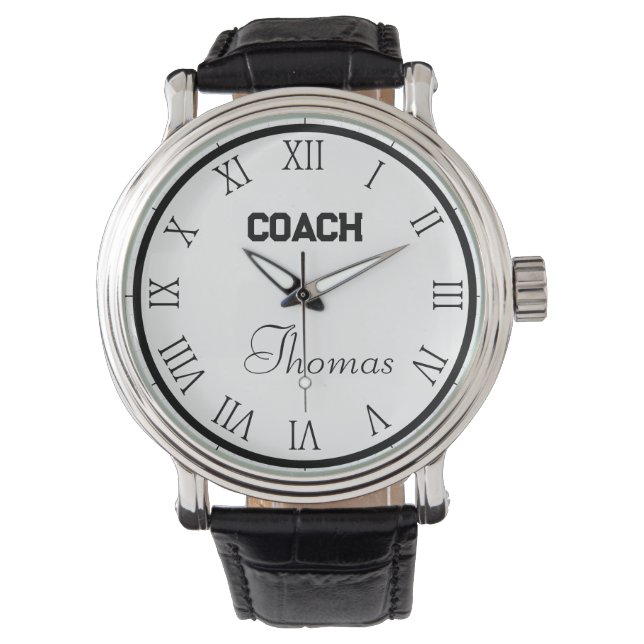 Coach Custom Name Typography Personalized  Watch (Front)