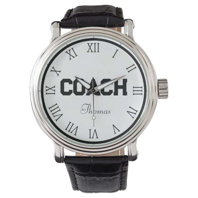 Coach Custom Name Typography Personalized  Watch (Front)