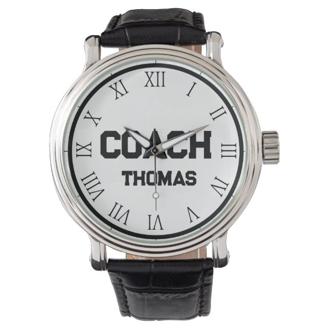 Coach Custom Name Typography Personalized  Watch (Front)