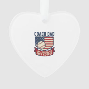 Coach Dad Baseball Patriotic Vintage T-Shirt Desig Ornament