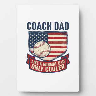 Coach Dad Baseball Patriotic Vintage T-Shirt Desig Plaque