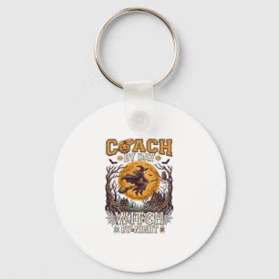 Coach Day Witch Night Haloween Flying Moon Spiders Keychain