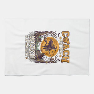 Coach Day Witch Night Haloween Flying Moon Spiders Kitchen Towel