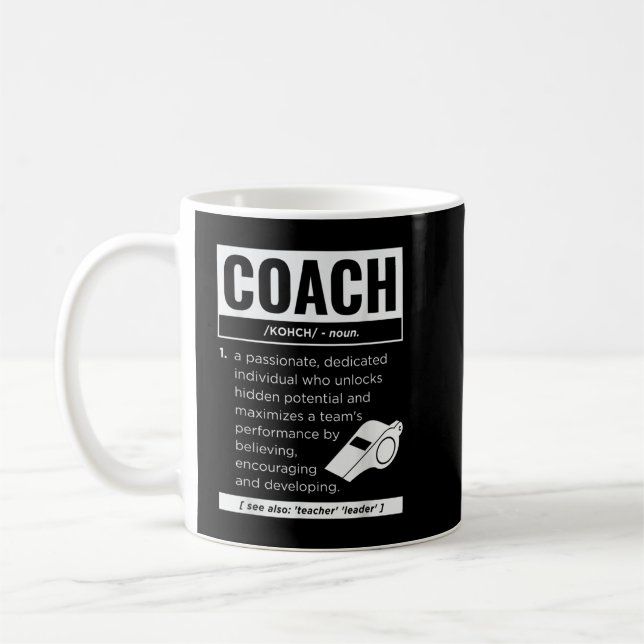 Coach Definition Sport Games Trainer Coaching Funn Coffee Mug (Left)