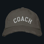 COACH Embroidered Baseball Cap<br><div class="desc">A cool embroidered hat for the coach! This unisex baseball cap is available in assorted colours and styles. Text and embroidery colour can be customized. Makes a great gift from the team!</div>