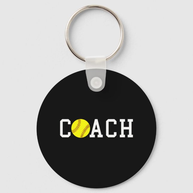 Coach Fast-pitch Softball Gift Idea print Keychain (Front)