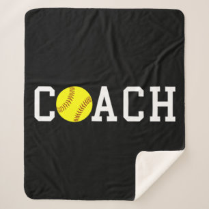 Coach Fast-pitch Softball Gift Idea print Sherpa Blanket