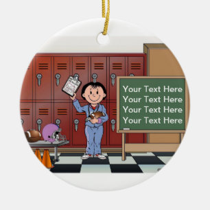 Coach, Football - Female Ceramic Ornament