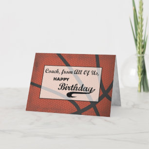 Coach From All Of Us Birthday Basketball  Card