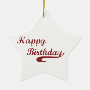 Coach Happy Birthday Large Grunge Baseball, Sport Ceramic Ornament