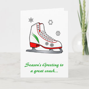Coach Happy Holidays with Ice Skate Holiday Card