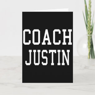 Coach Justin Custom Football Soccer Baseball Team  Card