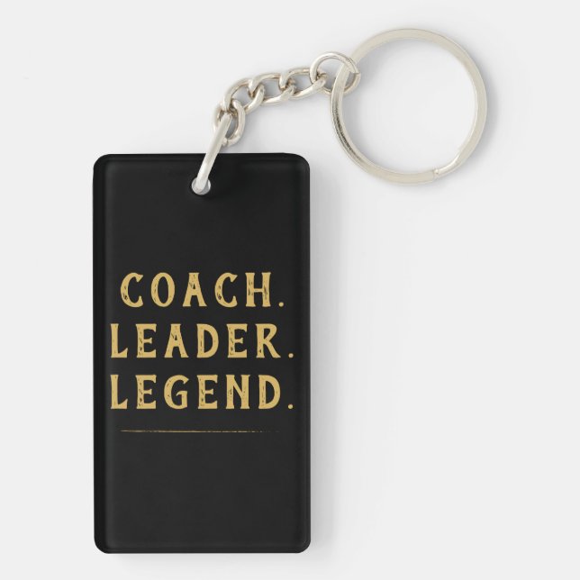 Coach Leader Legend Gold Typography Keychain (Back)