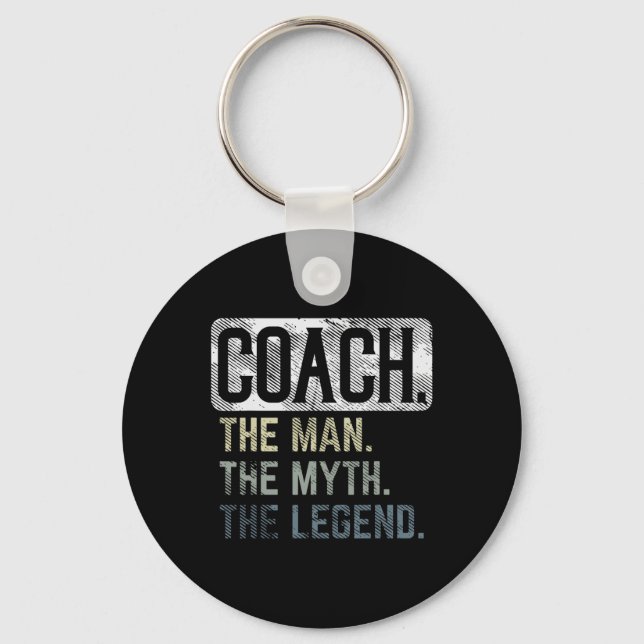 Coach Man Myth Legend Bysketbyll Pe Soccer Footbyl Keychain (Front)