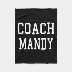Coach Mandy Custom Football Soccer Baseball Team T Fleece Blanket