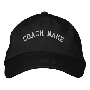 Coach Name Personalized Embroidered  Cap Black