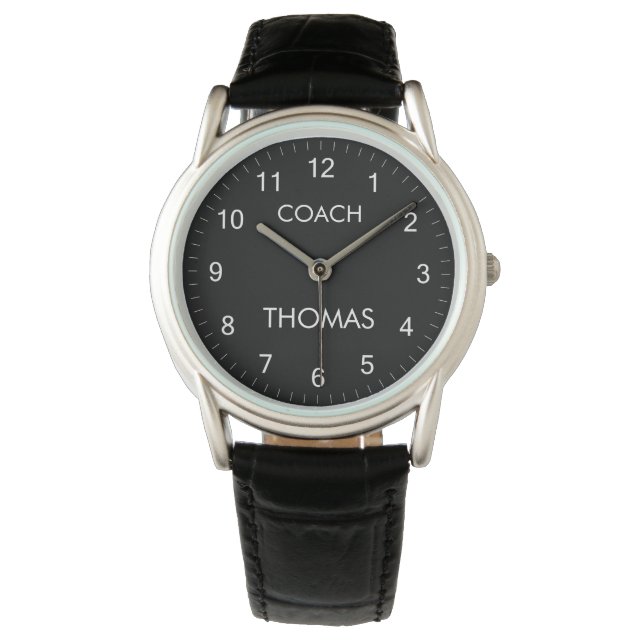 Coach Nom Personnalisé Typographie Montre Personna (devant)
