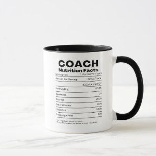 Coach Nutrition Facts Humor Gratitude Sports Gift  Mug
