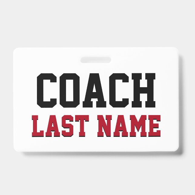 Coach Personalized Last Name Badge (Front)