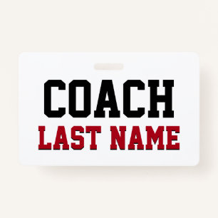 Coach Personalized Last Name Badge
