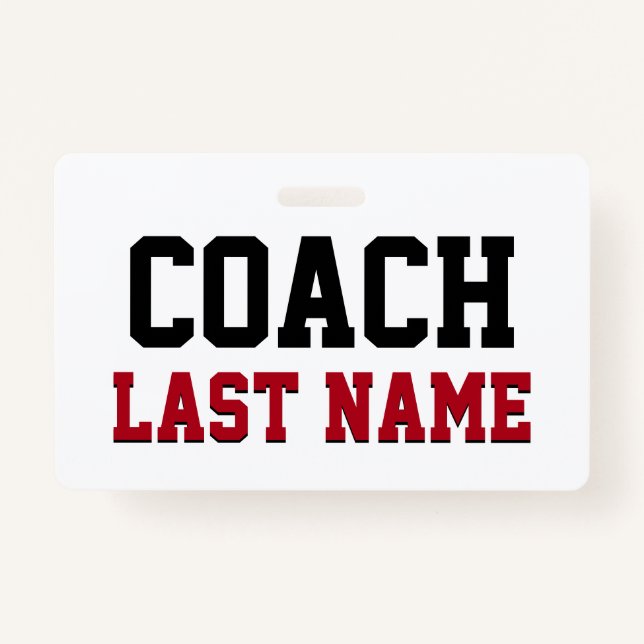 Coach Personalized Last Name Badge (Front)