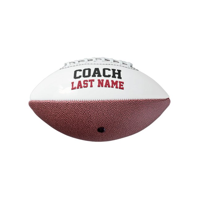 Coach Personalized Last Name Football (Rotated 270)