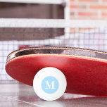 Coach Player Monogrammed Initial Table Tennis Beer Ping Pong Ball<br><div class="desc">Create your own custom, personalized, modern white script / typography monogram initial monogrammed on baby blue, tournament quality table tennis / beer pong / ping pong ball, available in 13 fun colours, including 4 glow-in-the-dark options. Simply type in your initials / monogram, to customize. Make a great gift for birthday,...</div>