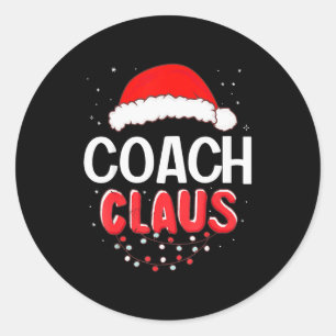 Coach Santa Claus Christmas Matching Costume  Classic Round Sticker