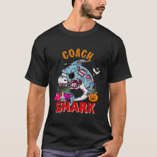 Coach Shark Halloween Shark Horror Zombie Carved P T-Shirt